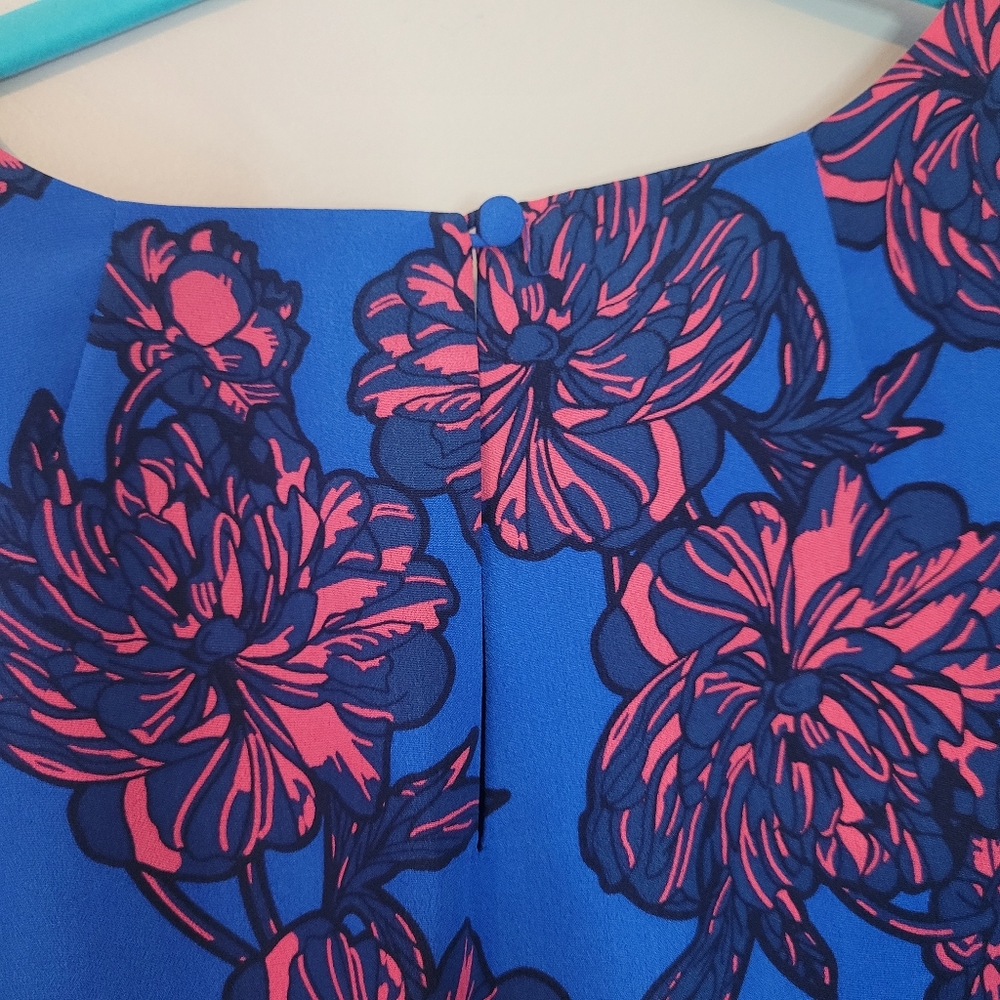 J. Crew Factory Gallery Shift Dress in Floral Blue and Pink - Picture 4 of 7